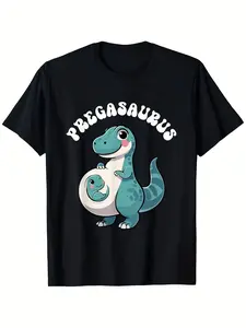 Maternity T-Shirt for Women - Humorous Dinosaur Costume Tee for Pregnant Women - Comfortable Stretchy Top for Expecting Mothers - Ideal for Gender Reveal And Father'S Day Gift - Unisex Style for