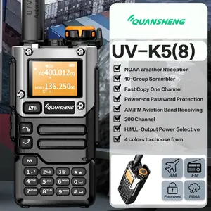 QUANSHENG K6 UVK5(8)AM/FM/DTMF walkie Talkie 200Three Frequency Receiving walkie Talkie NOAA Weather Forecast, with Flash Replication Frequency Tpye-C LCD Display for Hiking Camping Trip Two-way radio Rechargeable Walkie Talkie