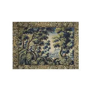 Verdure Tapestry Wall Hanging, Greenery Antique French Wall Art, Medieval Reenactment Decor, Premium Cotton & Smooth Synthetic Fabric