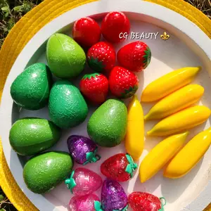 lipsticks// fruit lip balm tray Strawberry Banana Avocado Cosmetic Glossy