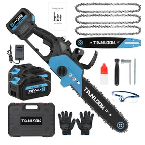 Outdoor Cordless Chain saw 12" Wide Guide Rail–Compact handheld electric chainsaw,equipped,2×4Ah batteries,highly efficient for wood cutting,tree trimming and pruning–ideal for woodworkers and DIY enthusiasts garden gadgets yard tool gardening work 2