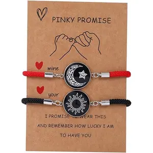 Stylish Couple Bracelet Set with Sun Moon Star, Sparkling Jewelry for Friendship, Perfect for Every Occasion