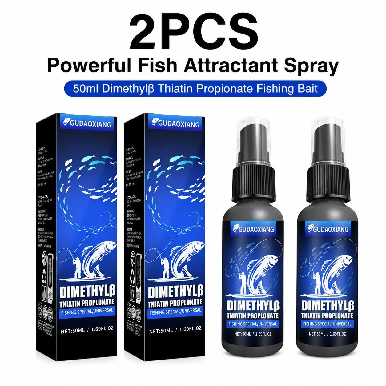 2PCS Powerful Fish Attractant Spray 50ml Dimethylβ Thiatin Propionate Fishing Bait