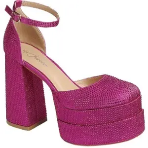 Fuchsia & Gold w/stones Platform Women Footwear