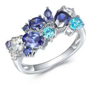 Diamonique 3.35 cttw Multi-Color Cluster Ring, Sterling Silver Diamonique 3.35 cttw Multi-Color Cluster Ring, Sterling Silver