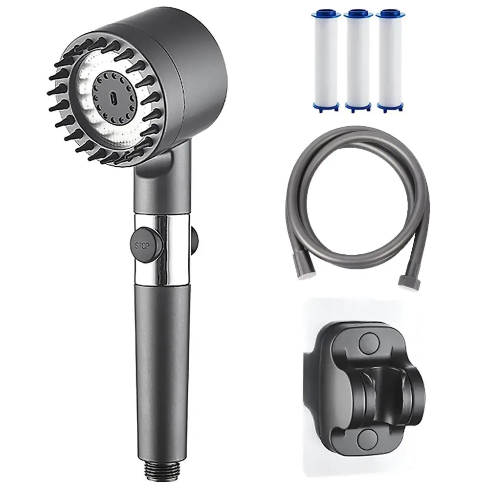 Shower Head Set, Including Handheld Shower Head & Hose & Holder, High Pressure Shower Head, Bathroom Shower Equipment, Adjustable Hand Shower, Shower Kit, Shower Head Ensemble