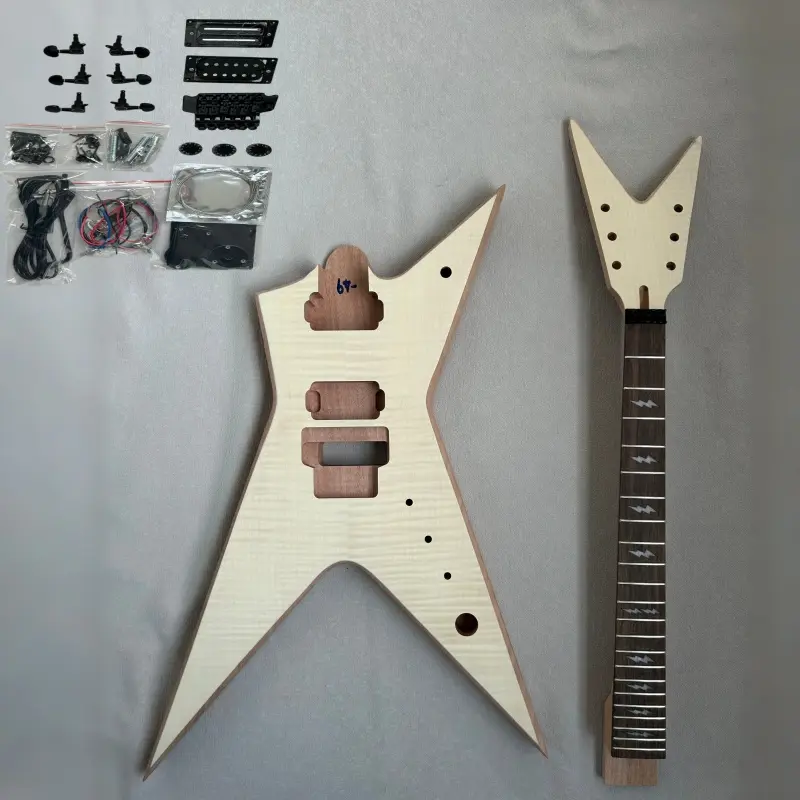 DIY Electric Guitar Kit Dimebag Stealth Style Mahogany Body Rosewood Fretboard