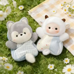 2026 soft, fluffy animal plush toy—a small animal comfort doll with a fresh camping vibe. Soft, enveloping feel plus a healing expression that can give babies a sense of security and also serve as a desktop healing ornament.