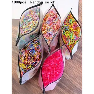 1000 Mini Disposable Hair Ties, Colorful Spring Style + Classic Strong Elasticity, Cute Sweet Daily Ponytail Accessories, Fashionable Hair Accessories