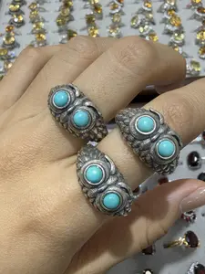 Iries(9979)gc.Turquoise owl silver925 ring