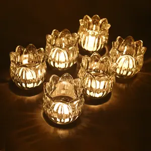 VIVAHEARTH Tulip Votive Candle Holders, Tea Light Candle Holder Glass for Table Centerpiece, Tealight Candle Holders for Wedding Déco, Birthday, Anniversary, Parties, and Holiday Decoration Set Ornaments candle holder Gift