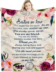 Sister-in-Law Gifts Blanket 60" x 50", Sister in Law Gifts for Women - Funny Present for Sisters Birthday Present Ideas Throw Blankets