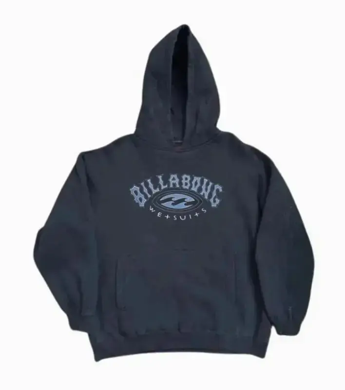 Men's Billabong Long Vintage Surf Graphic Cotton Sweatshirt - Menswear Fashion Novelty Fabric Classic Soft Fitted Coastal Streetwear Retro Logo Top