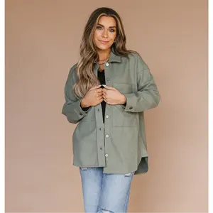 Timberlyn Button-down Shacket // Smokey Sage
