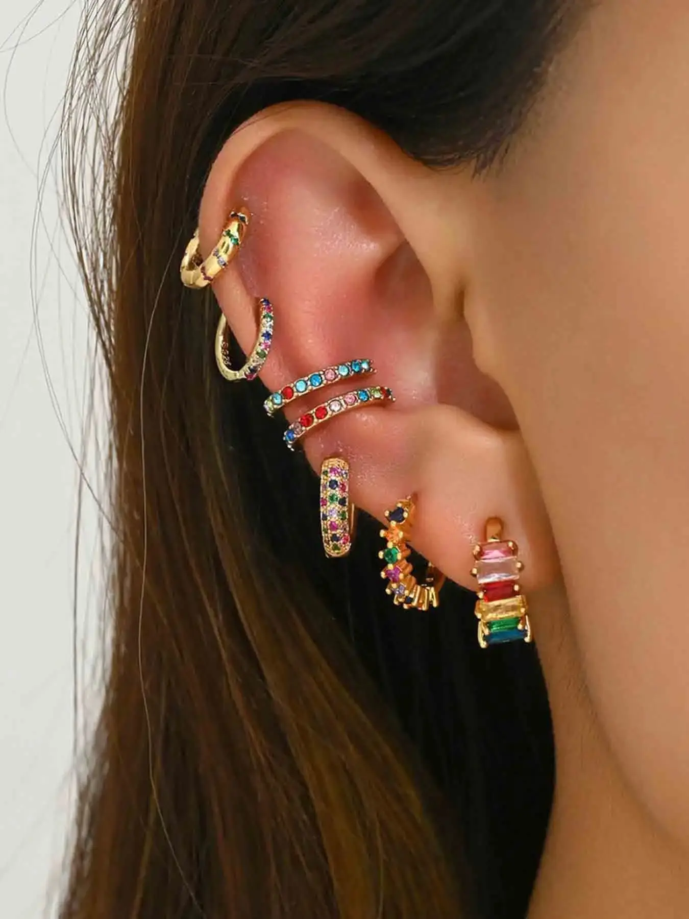 Women's Elegant Rhinestone Decorated Earrings Set, Exquisite Trendy Statement Earrings, Fashionable Jewelry for Women & Girls for Party & Daily Decor, Studs Earrings Jewelry, All Seasons