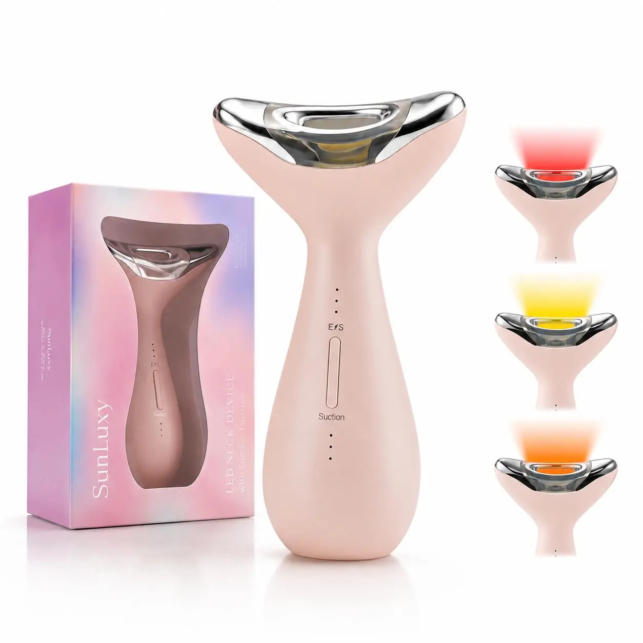 5-in-1 Facial Massager with Red Light Therapy, Heated Skincare Tool for Skin Firming with Suction and Vibration, Rechargeable Battery for Daily Use by Adults, Lightweight, Relaxing, Facial Massage Skin Care Devices, Ems Led Light Therapy Skin Care Devices