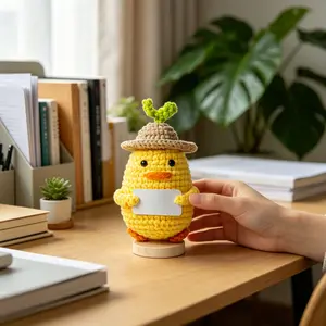 Handmade Crochet Duck, Home Decor Desktop Ornament, Best Father's Day Gift, Single Pack, Crafted with Care