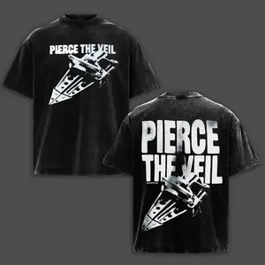 Jaws of Life T-shirt & Hoodie Washed Pierce The Veil Band Vintage Unisex Acid Two Sides Printed Washed Hoodie & Shirt, PTV World Tour Apparel, Emo Revival Energy Meets Modern Alt-Streetwear , For Post-Hardcore & Scene Rock Fans Merch