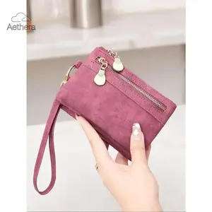 2026 NEW Women's Retro Snap Short Wallet with Zip Closure Wrist Strap, Compact Minimalist Multi-Functional for Daily All Occasions, Fashion Christmas Valentine's Day Gift, TikTok Shop