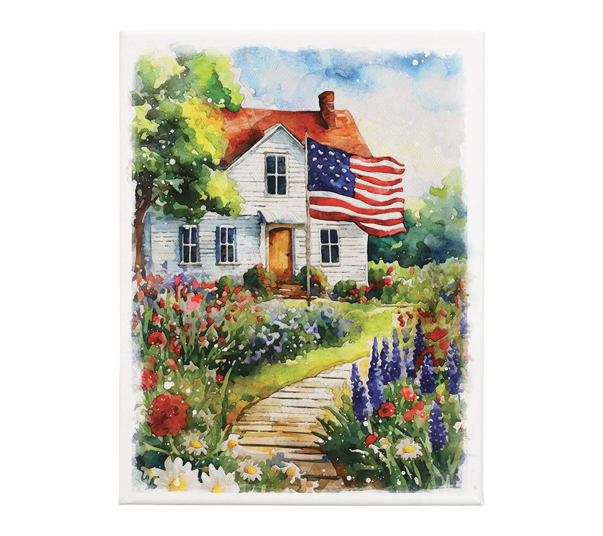 Sincere Surroundings 17" Americana Farmhouse Wrapped Canvas