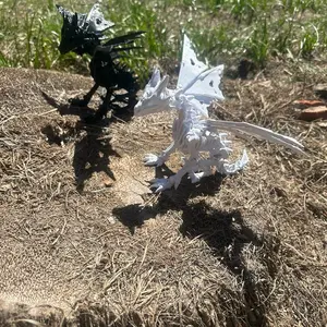 SKELETON WRAITH DRAGON ARTICULATED STATUE