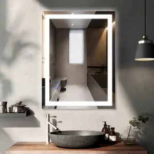 32x24 LED Bathroom Mirror with Lights LED Mirror for Bathroom   Makeup Mirror,Anti-Fog,Stepless Dimmable with Adjustable Color, ,Memory Function,Shatterproof Design