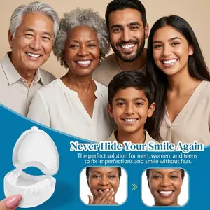 [3 PACK] 1-Minute Snap on Veneers Stains& Bad Teeth Upper and Lower Matching Set Accessories for a Confident Smile Oral Whitening Reusable Comfortable Fit