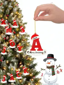 Personalized Christmas Tree Decoration Letter Pendant Acrylic ornament, Christmas Tree Decoration, Decor Home, 2D Flat