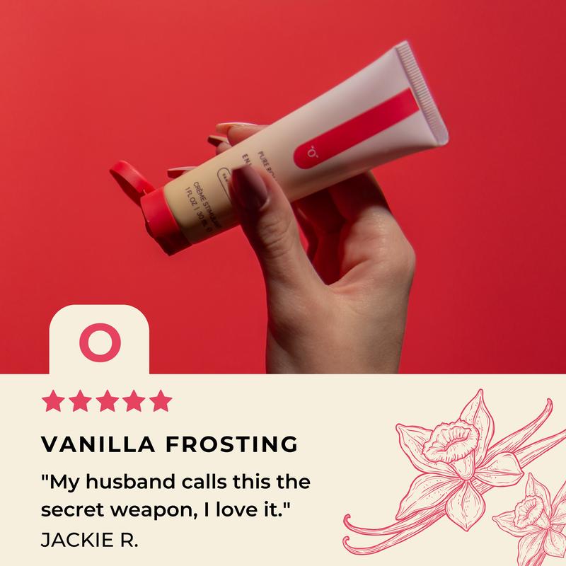 PURE ROMANCE O Vanilla Frosting Cream Body Care Moisturizers with TriPlex Tingle & Sensory-Enriching Ingredients 1 fl oz