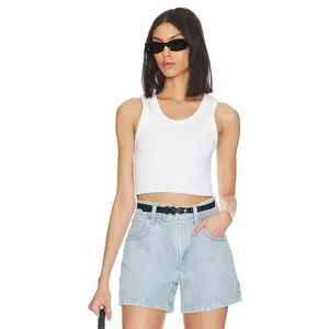 AGOLDE Cropped Poppy Tank in White
