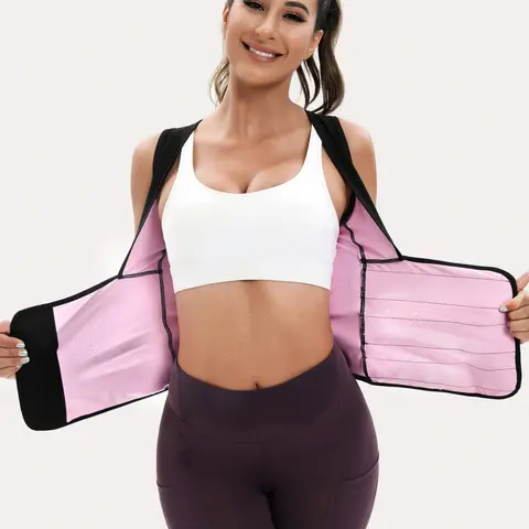 Women's Sports Waist Cinching Vest, Sauna Yoga Workout T-Shirt, Comfortable and Breathable, Perfect for Fitness and Gym