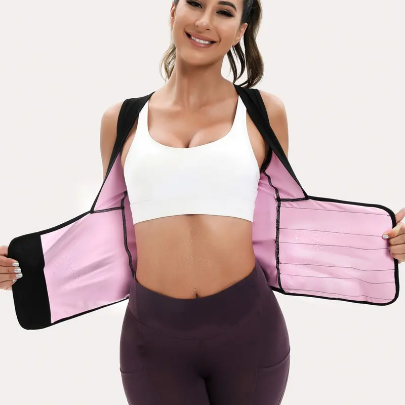 Women's Sports Waist Cinching Vest, Sauna Yoga Workout T-Shirt, Comfortable and Breathable, Perfect for Fitness and Gym