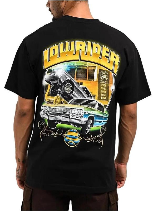 Lowrider Black 2 Sided T-Shirt, Chicano Art, Graphic Unisex Shirt, Casual Style, Top Menswear, Mexico Unisex Streetwear