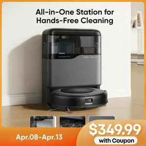 eufy C20 Omni Robot Vacuum, Robot Vacuum and Mop Combo, Self Emptying, Auto Mop Washing and Auto Drying for hands-free cleaning, 3.35-Inch Ultra-Slim Body, 7000 Pa Powerful Suction, All-in-One Station, Cleaner Machine Cleaner Cordless