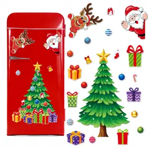Christmas Magnet Set - Santa Claus, Snowman And Reindeer Patterns For Refrigerator, Garage Door And Car Decoration, Holiday Party Atmosphere Enhancer