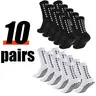Unisex Youth Mid-Calf Anti-Slip Cushioned Dry Moisture-Wicking Football Sports Socks, 3/6/10 Pairs, All-Season Breathable, Silicone Grips, for Professional Training & Matches, Anti-Slip Sports Socks