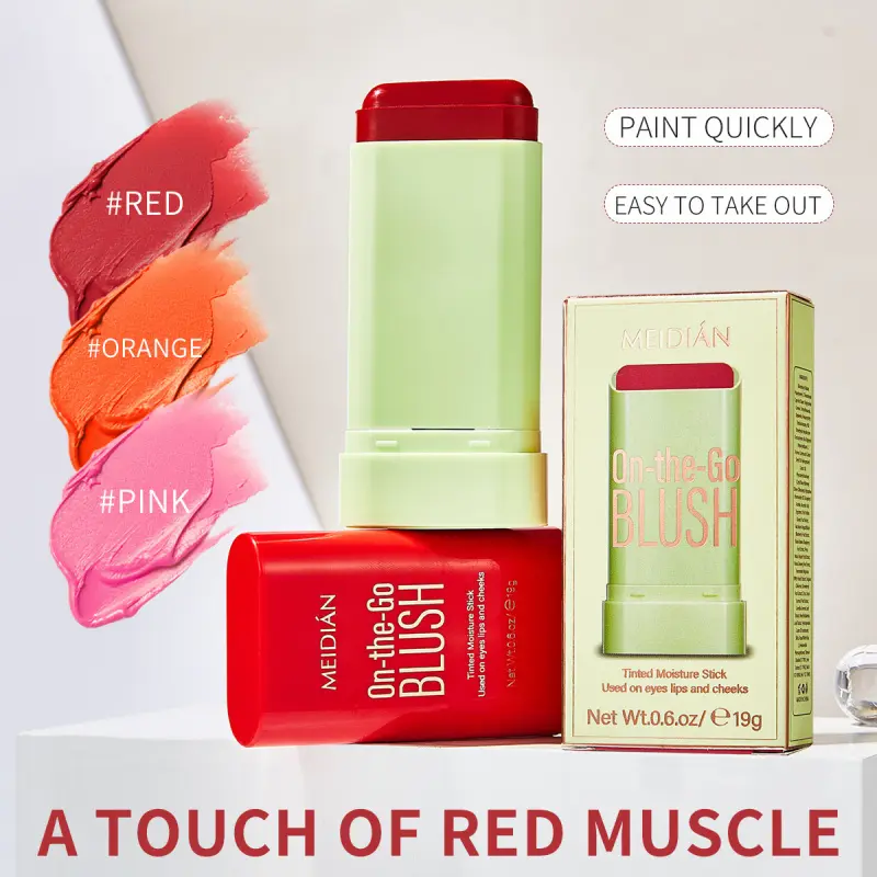 Creamy Blush Stick,Waterproof Hydrating Solid Natural Moisture SmoothBlendable Matte Finish Face Blush Makeup Pink Cosmetic Moisturize Moisturizer Eveshadow Mild PowderTinted Moisturizing Organic Dewy Oil Shea Red toasted teddy blush Cosmetics Products