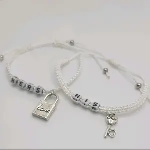Matching Bracelets for Couples His and Hers Magnetic Lock Key - Set of Two