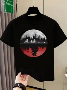 Stranger Things Cartoon Print Outdoor Fashion Short Sleeve T-Shirt Latest Design Cartoon Character Print Unisex Comfort