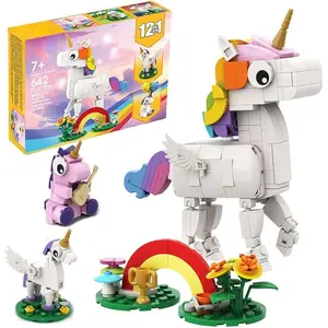 Unicorn Building Block Set - 12-in-1 Unicorn Toy, Suitable for Girls Aged 6-8