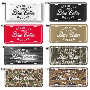 Blue Collar Dollar License Plate, Livin’ Off That Blue Collar Dollar Car Tag, Custom Camo Truck Plate, Construction Worker Auto Decor, Country Boy Truck Accessories Gift