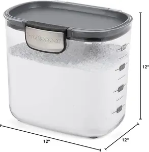ProKeeper+ Clear Plastic Airtight Food Container Canister Set with Magnetic Accessories for Baker's Kitchen Storage Organization, 2-Piece Set