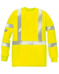 Rasco Men's Fr Hi-Vis Segmented Trim Long Sleeve Work Shirt - Fr0337yh