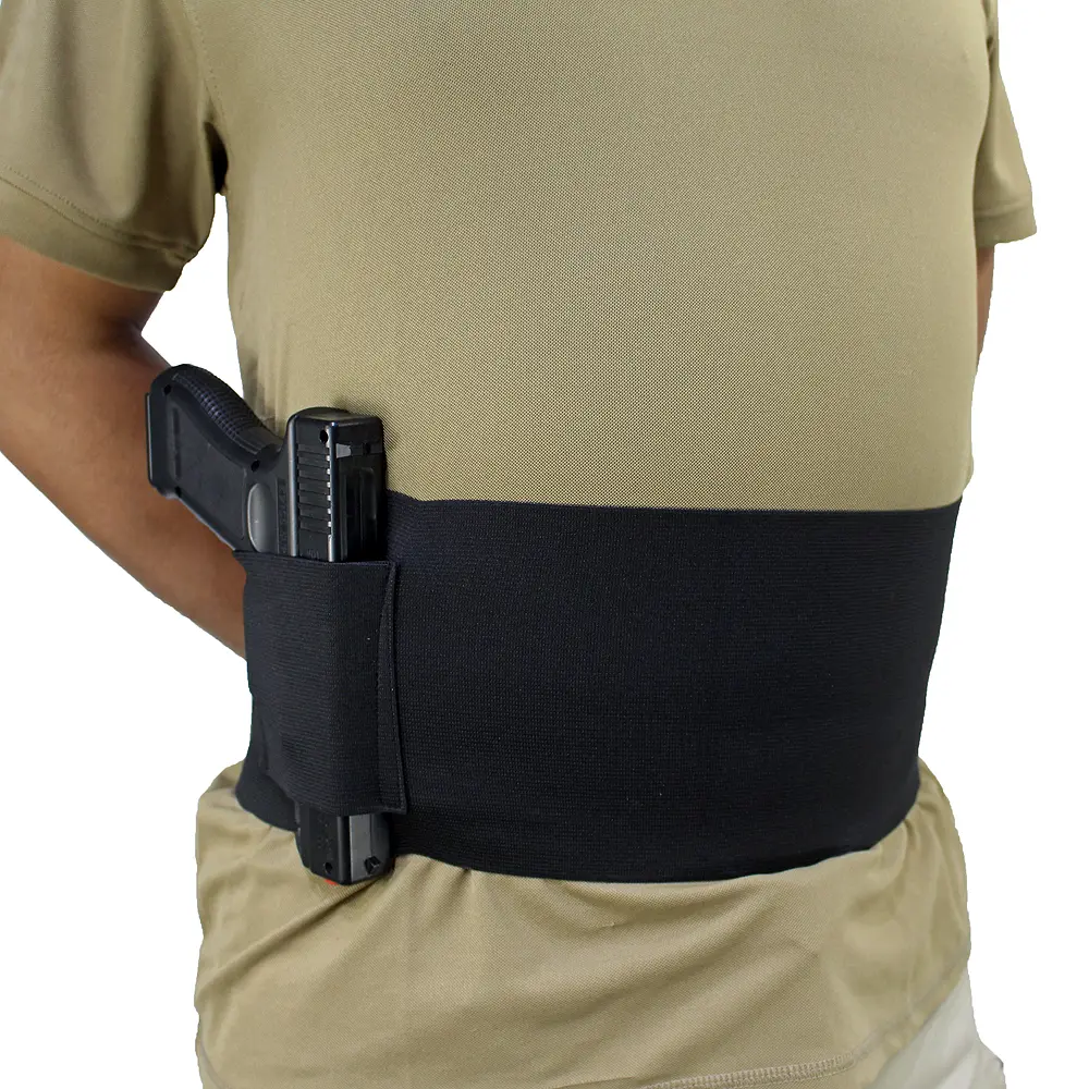Belly Band Tactical Universal Holster for Concealed Carry, Elastic Abdominal Slim Wrap, Ambidextrous Handgun Holster for Hunting & Outdoor Recreation, Tactical Holster