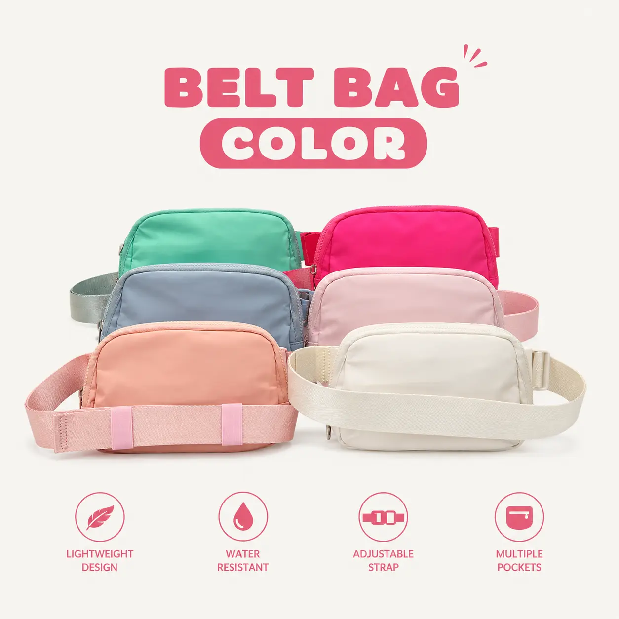 [Special Deal] Unisex Belt Bag - Variety of Colors - 1L-2L Sizes - Everywhere Belt Cute Bag for Travel Workout Running