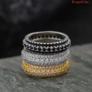 Luxurious Cubic Zirconia Rings Sparkling Personalized Promise Jewelry For Men And Women Wedding Engagement Daily Wear
