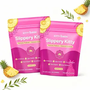 Her Juicy Advanced Feminine Probiotic Complex Gummies - Optimized Intimate pH Levels & Natural Dryness Relief with High Grade Slippery Elm, Digestive Prebiotics & Diverse Lactobacillus Probiotics - Sweet Juicy Hawaiian Pineapple Flavor, 60 Daily Gummies