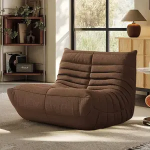 Luxury Minimalism Armless Floor Lounge Chair Sofa, Bean Bag Fireplace Chair, Durable And Comfortable Floor Lounge Chair, Plush Teddy Fleece Memory Foam Compressed Foam Self-Expanding Ergonomic Chair