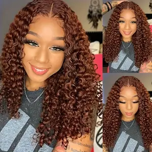 The new 2024 is a hot seller 4x4 Lace Front Wigs - Water Wave, Short Curly Bob Style, 150% Density Human Hair, Brazilian Chocolate Brown Basics, Suitable for All