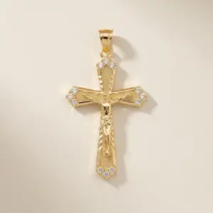 "Elegant 14K Gold-Filled Crucifix Pendant"